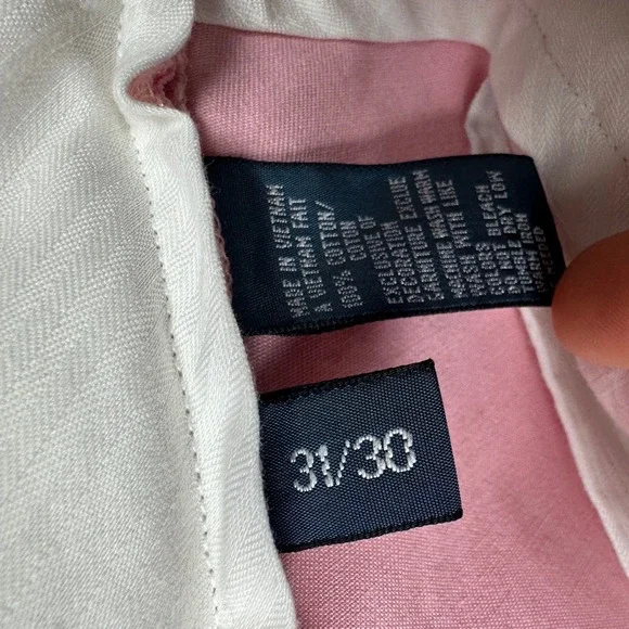 Polo Ralph Lauren Mens Chino Pants Pink Cotton Straight Leg 31x30 - Picture 6 of 10